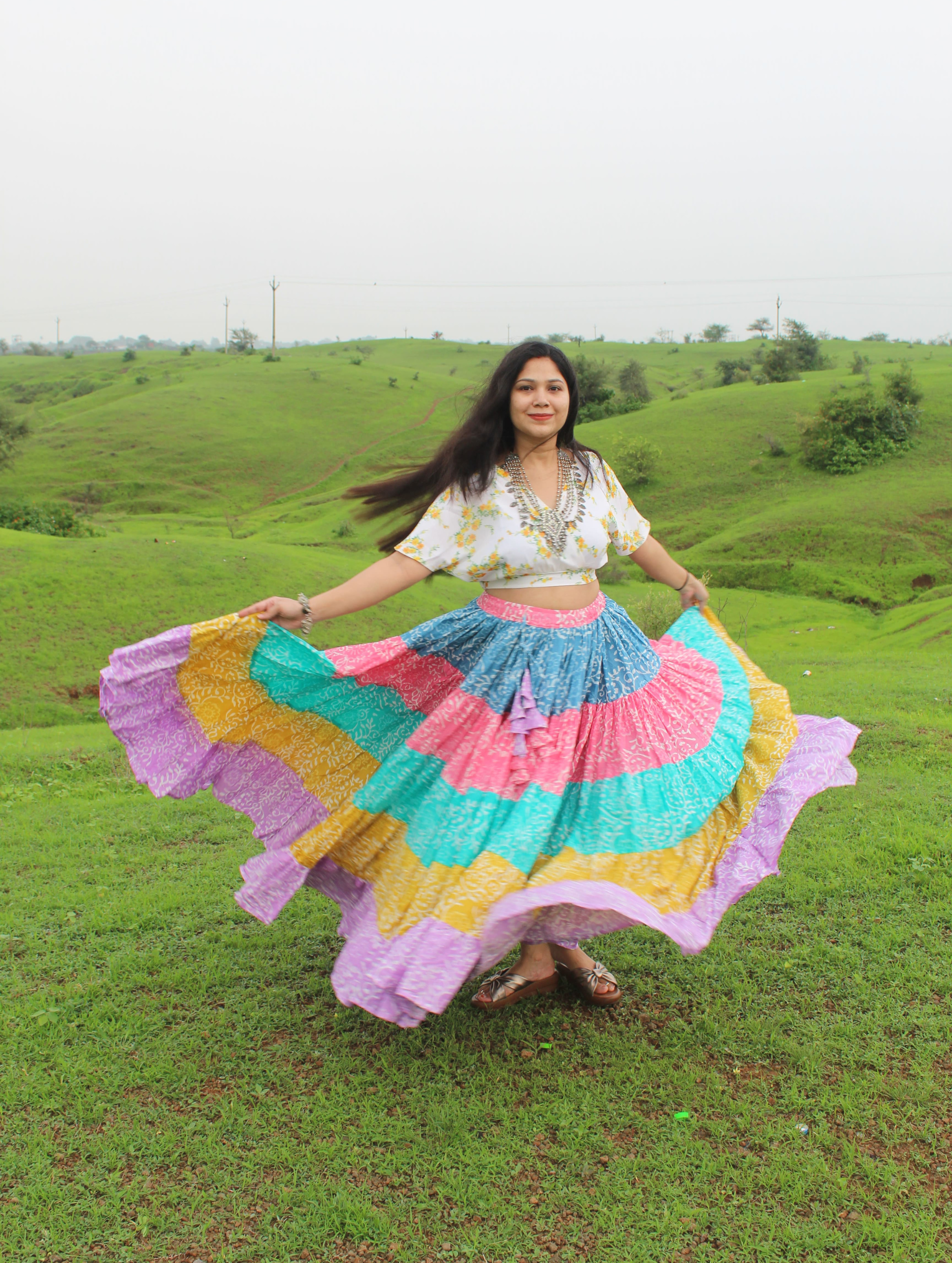 Rainbow Cotton Skirt