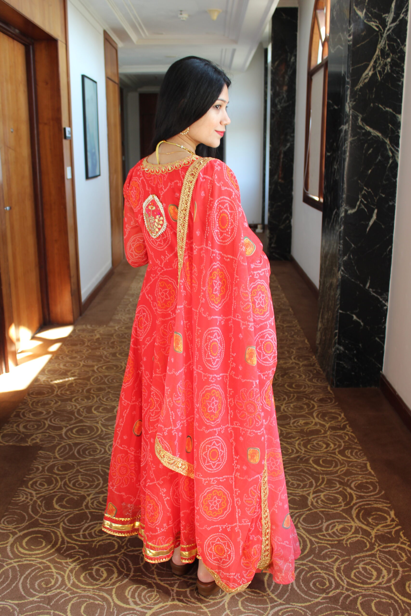 Surkh Laal Chiffon Anarkali