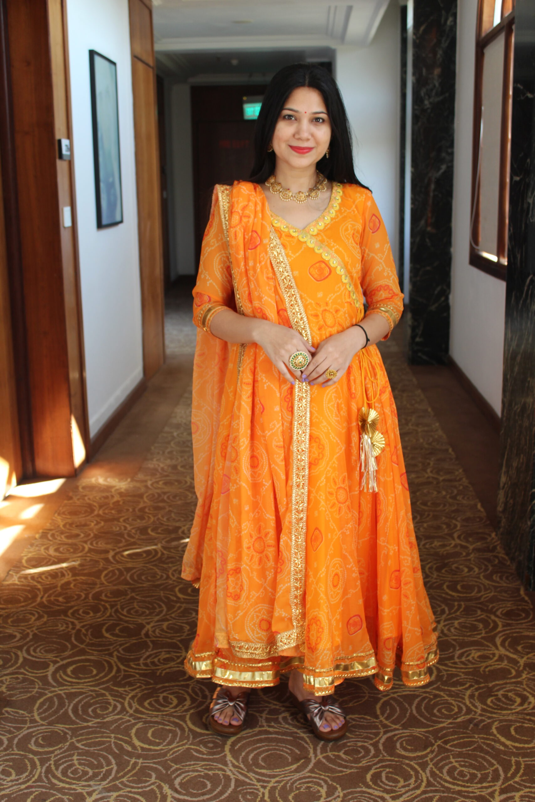 Haldi Chiffon Anarkali