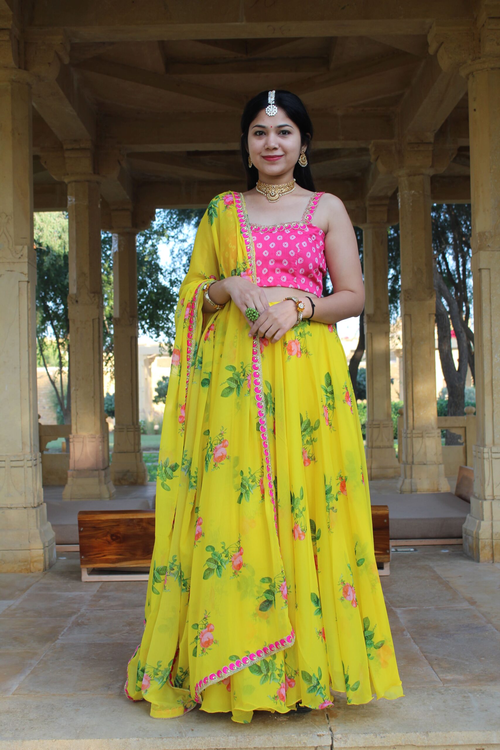 Genda Phool Chiffon Lehenga