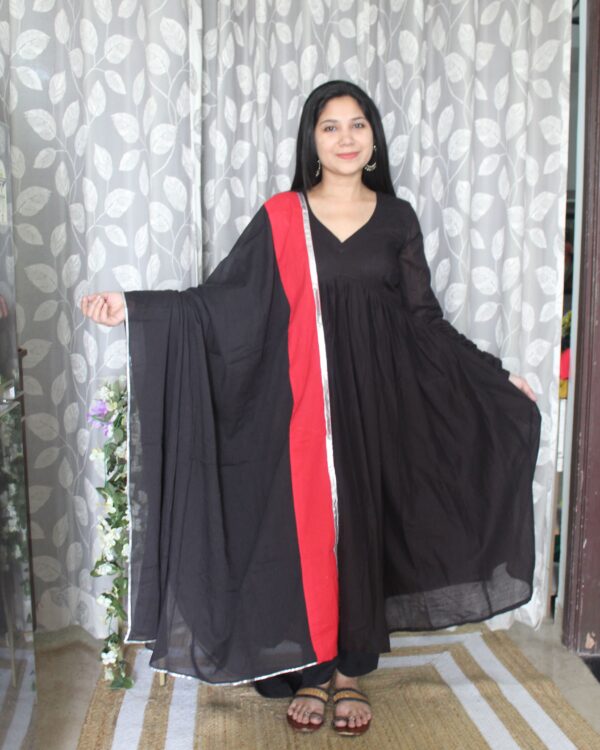 Black Mulmul Cotton Anarkali