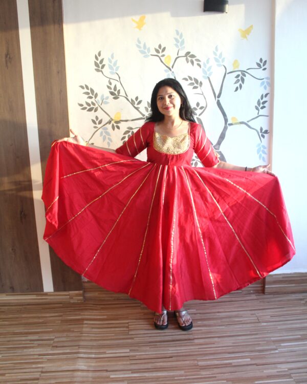 Surkh Laal Cotton Silk Anarkali
